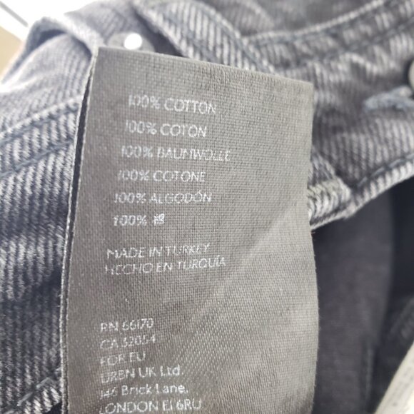 We The Free People Straight‎ Leg Jeans 27 High Rise Waist Raw Hem Faded Black - Picture 10 of 10